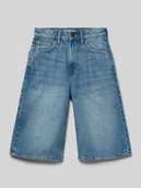 Spodnie i spodenki dla chłopców - Szorty bermudy o kroju straight fit z naszywką z logo - miniaturka - grafika 1