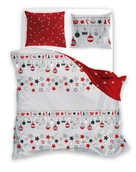 Pościel - Faro, Pościel zimowa Scandic,  100% bawełny, czerwone bombki, 220x200+2x70x80 cm - miniaturka - grafika 1