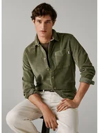 Koszule męskie - Pepe Jeans Koszula sztruksowa "Clayton" w kolorze khaki - miniaturka - grafika 1