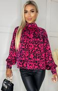 Koszule damskie - Elegancka bluzka z długimi i szerokimi rękawami TA529, Kolor różowo-czarny, Rozmiar L, AX Paris - Primodo.com - miniaturka - grafika 1