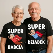Gadżety dla niej i dla niego - Zestaw koszulek dla Babci i Dziadka SUPER BABCIA I SUPER DZIADEK - miniaturka - grafika 1