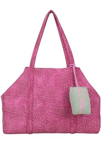 Fritzi Ella Shopper torebka ze sztucznej skóry, damska torba na ramię, festiwal, miasto, wegańska, strukturalna, zamek błyskawiczny, zdejmowana zawieszka, 29 x 44 x 16 cm, czarna, beżowa, różowa