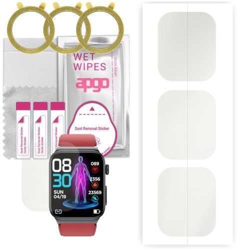 3x folia ochronna hydrożelowa MATOWA do Watchmark Kardiowatch Cardio One - apgo Smartwatch Hydrogel MATTE Protection Ochrona na ekran smartwatcha