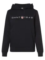 Swetry damskie - Gant Damski sweter z kapturem Kobiety Bawełna niebieski nadruk, XS - miniaturka - grafika 1