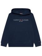 Bluzy dla chłopców - Tommy Hilfiger Bluza Essential Hoodie KS0KS00213 Granatowy Regular Fit - miniaturka - grafika 1