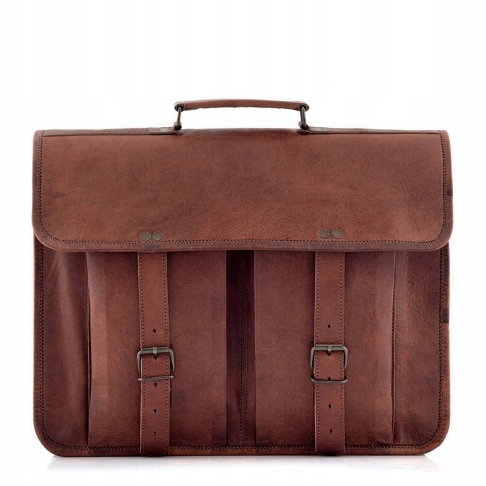 Torba Męska Vintage do Pracy Na Laptopa Skórzana Brązowa 15,6 Belveder BH74