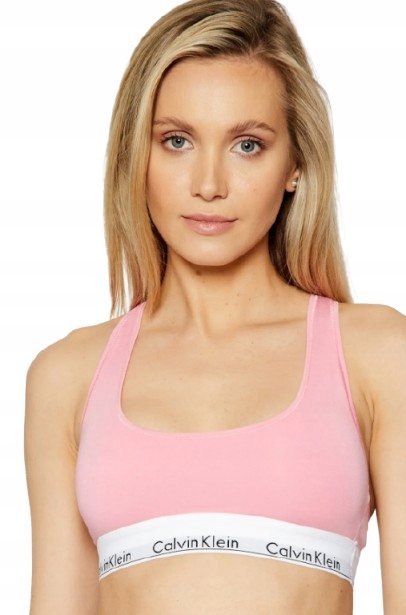 CALVIN KLEIN BIUSTONOSZ RÓŻOWY SPORTOWY Z NAPISAMI XL J7A
