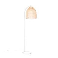 Lampy stojące - QAZQA Lampa podłogowa Country biała z rattanem - Sam - miniaturka - grafika 1