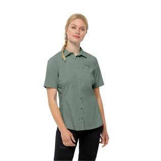 Koszule damskie - Damska koszula z krótkim rękawem Jack Wolfskin HEIDETAL SHIRT W picnic green - grafika 1