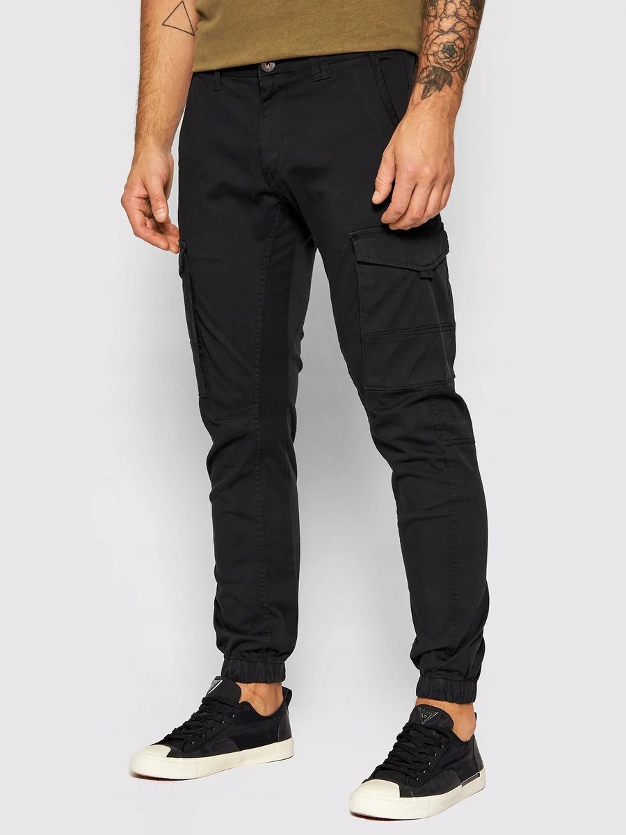 JACK&JONES SPODNIE MĘSKIE BOJÓWKI CZARNE 31/30 17AA