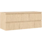 Szafki łazienkowe - Mexen Rivel szafka łazienkowa podumywalkowa 120 cm z blatem, 2 szuflady, ryflowana , dąb - 91A20-12047-2-BFFC81 - miniaturka - grafika 1