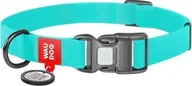 Obroże dla psów - Collar Świecąca obroża z wodoodpornego materiału z kodem QR dla psa Waudog rozmiar S turkusowa - miniaturka - grafika 1