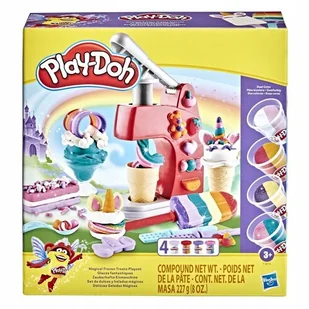 Ciastolina PLAY-DOH MAGICZNA LODZIARNIA TĘCZOWE LODY UNICORN 4 tub 8 kolory - Masy plastyczne - miniaturka - grafika 1