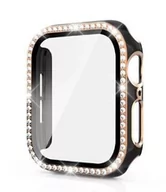Akcesoria do smartwatchy - Etui + szkło 2W1 do Apple Watch 7/8/9 41mm DIAMOND czarno-rosegold - miniaturka - grafika 1