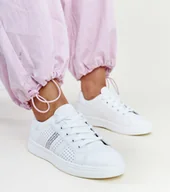 Sneakersy damskie - Białe sneakersy eko skóra Berdine-36 - miniaturka - grafika 1