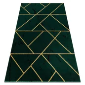 Dywany - Dywan EMERALD ekskluzywny 1012 glamour, stylowy geometryczny, marmur butelkowa zieleń / złoty, 80x150 cm - miniaturka - grafika 1