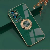 Etui i futerały do telefonów - Nadaje się do Oneplus 9 Pro Fashion Futerał ochronny z etui ringowym z etui na telefon - zielony - miniaturka - grafika 1