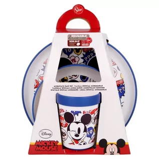 Zestawy naczyń dla dzieci - Disney MICKEY MOUSE Mickey Mouse Zestaw naczyń antypoślizgowych talerzyk miska kubek 260 ml 50181 - grafika 1