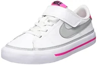 Buty dla chłopców - Nike Court Legacy sneakersy chłopięce, White Light Smoke Grey Pink Prime Kumquat, 38 EU - miniaturka - grafika 1