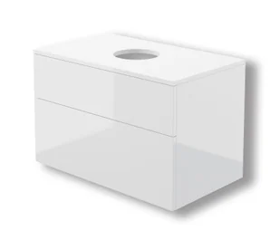 Szafka łazienkowa pod umywalkę z blatem Deante Prizma 80 cm biały połysk SDI_6B81 - Szafki łazienkowe - miniaturka - grafika 1
