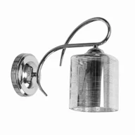 Lampy ścienne - ITALO Lampa Kinkiet Chromowy 1x40W E27 Klosz Srebrny - miniaturka - grafika 1