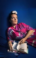 Stroje kąpielowe - KIMONO długie/ SUKIENKA / NARZUTKA , różowy print CHMURY (100% wiskoza) - miniaturka - grafika 1