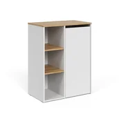 Szafki łazienkowe - Vicco Szafka łazienkowa Viktor, Biały/Artystyczny, 68 x 88.2 cm z otwartymi półkami i koszem na bieliznę - miniaturka - grafika 1