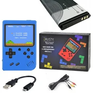 Zabawki interaktywne dla dzieci - Konsola przenośna GAMEBOY Trusty T400 DUŻO GIER KOLOROWY LCD + KABEL USB TV NIEBIESKA - miniaturka - grafika 1