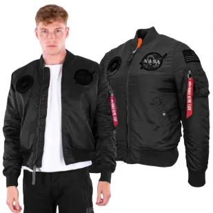 Kurtka Alpha Industries MA-1 VF NASA 166107 404 - All Black - Odzież taktyczna i umundurowanie - miniaturka - grafika 1