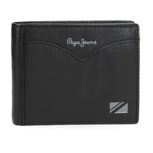 Pepe Jeans Kurtka Portfel z uchwytem na karty Czarny 11x8,5x1 cm Skóra by Joumma Bags, Czarny (Black), Talla única, Portfel na karty - Portfele - miniaturka - grafika 1