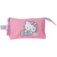 Plecaki szkolne i tornistry - Hello Kitty My Favourite Bow Triple Case Różowy 22x12x5 cms Poliester L, Różowy kolor, Potrójne etui - miniaturka - grafika 1