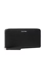 Portfele - Calvin Klein Duży Portfel Damski Soft Neat Z/A Wallet Lg K60K607177 Czarny - miniaturka - grafika 1