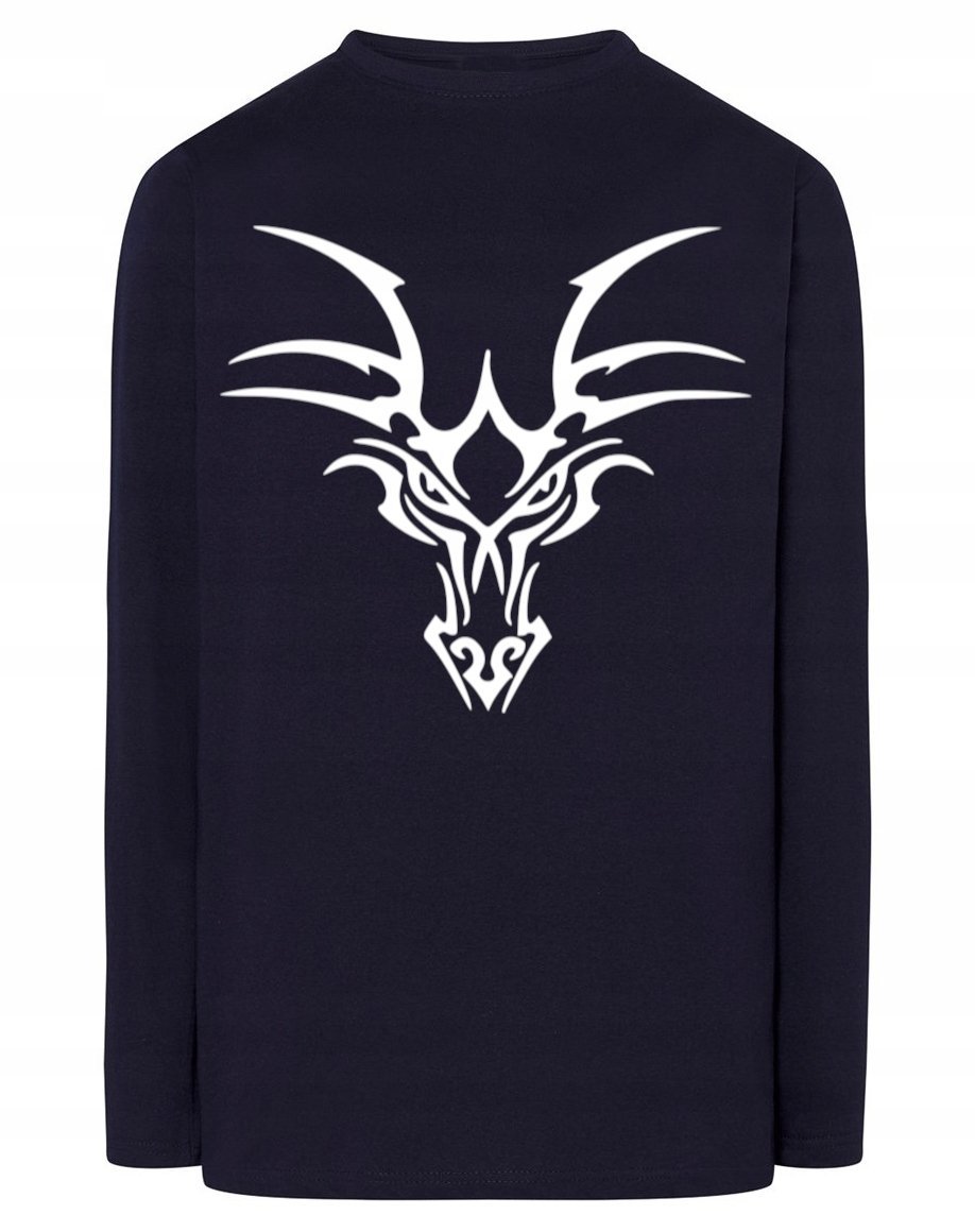 Longsleeve męski nadruk głowa SMOK r.XS