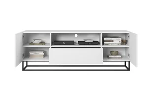 Szafka RTV Asha 167 cm na metalowych nogach - biały mat - Szafki RTV - miniaturka - grafika 2