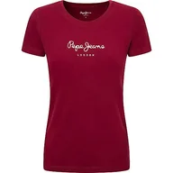 Koszulki i topy damskie - Pepe Jeans Koszulka damska New Virginia Ss N, Czerwony (bordowy), XS - miniaturka - grafika 1