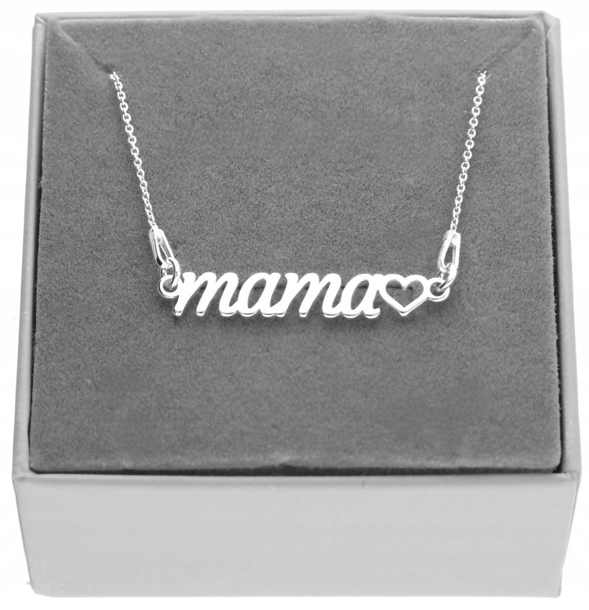 Srebrny naszyjnik celebrytka napis MAMA dla mamy srebro 925 45 cm