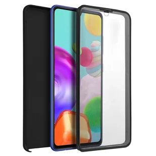 Etui 360° do Samsunga Galaxy A41 Elastyczny przód i sztywny tył – czarne - Etui i futerały do telefonów - miniaturka - grafika 1