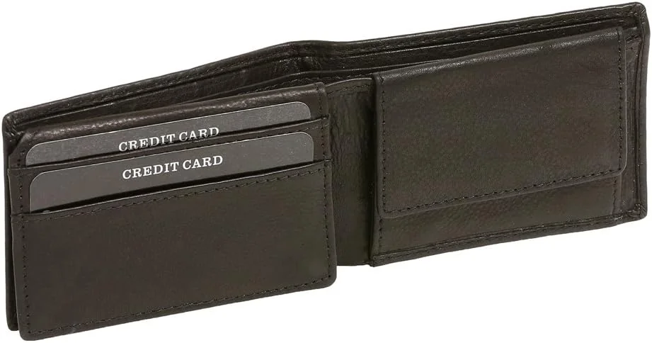 PORTFEL MINI SKÓRZANY CZARNY Z OCHRONĄ RFID PŁASKI
