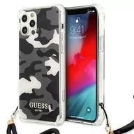 Etui i futerały do telefonów - Guess nakładka do iPhone 12 Pro Max 6,7" GUHCP12LKSARBK czarna hard case Camo Collection GUE001333 - miniaturka - grafika 1