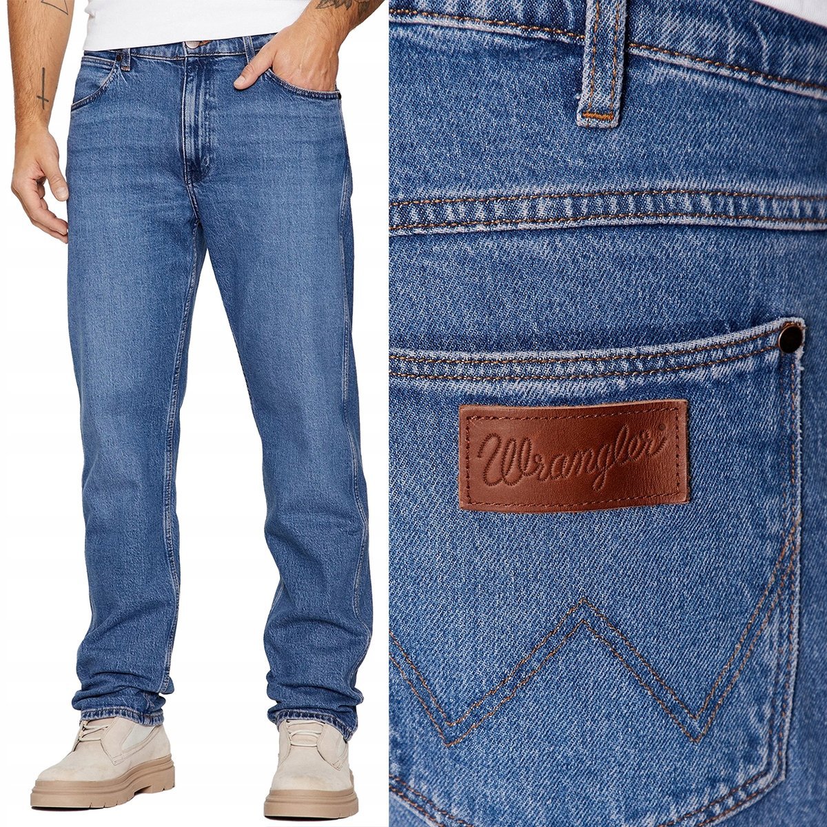 Wrangler FRONTIER Full House DżINS luźne proste spodnie jeansowe W34 L30