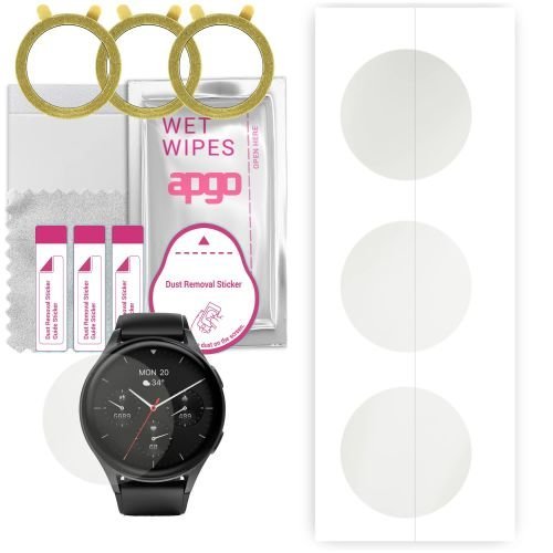 3x folia ochronna hydrożelowa MATOWA do Hama 8900 1.43 - apgo Smartwatch Hydrogel MATTE Protection Ochrona na ekran smartwatcha