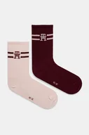 Skarpetki damskie - Tommy Hilfiger skarpetki 2-pack damskie kolor różowy 701229864 - miniaturka - grafika 1