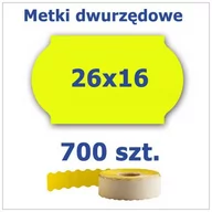 Cenówki - Metki dwurzędowe 26x16 żółte, fala 3500szt - miniaturka - grafika 1