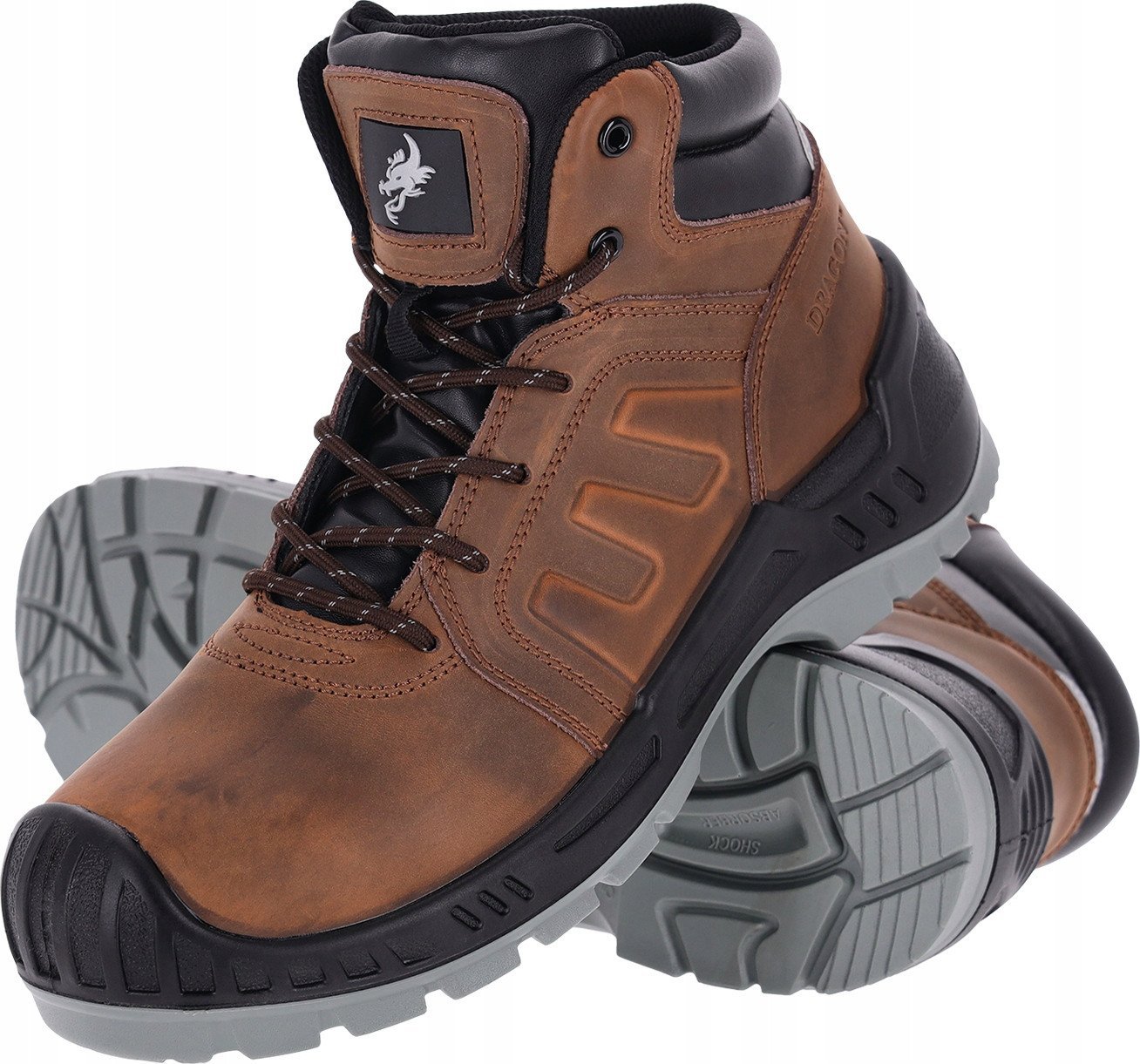 Trzewiki bezpieczny but męski skóra bydlęca elementy odblaskowe odeszwa antypoślizgowa olejoodporna antyelektrostatyczna poliuretan podwójna gęstoś BCTITAN-BRONCO S3S FO SR 39