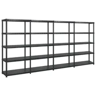 Szafy i regały magazynowe - vidaXL Regał 5-poziomowy, czarny, 366x45,7x185 cm, plastik 3059862 - miniaturka - grafika 1