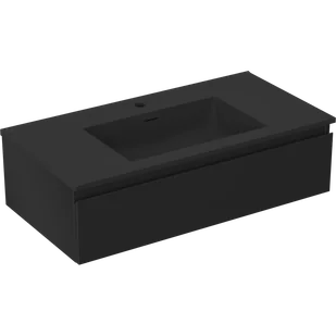 Mexen Orio szafka łazienkowa 90 cm z umywalką Otis, 1 szuflada, czarna mat - 91A10-09023-1-BF71-W18M71 - Szafki łazienkowe - miniaturka - grafika 1