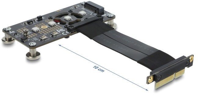 Delock PCI Express 3.0 x4 do M.2 Key M Adapter z wentylatorem i kablem 10 cm 64357