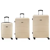 Walizki - Zestaw walizek SEMI LINE T5969 Szampański - miniaturka - grafika 1