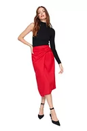 Spódnice - Trendyol Damska spódnica midi asymetryczna ołówkowa tkana spódnica, Czerwony, 62 - miniaturka - grafika 1