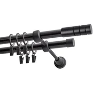 Karnisze - Karnisz DECASTYL Techno z kółkami Podwójny 320 cm Czarny - miniaturka - grafika 1